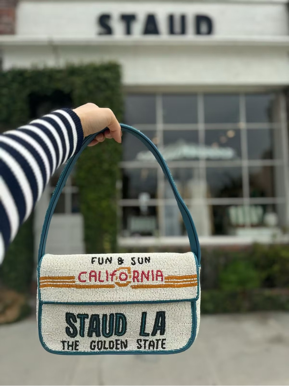 STAUD BEADED TOMMY BAG LA LOS ANGELES - Picture 6 of 7